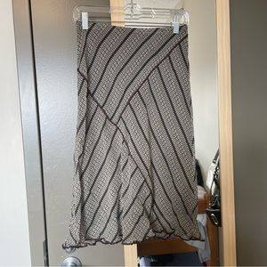 max studio brown & green silk midi skirt